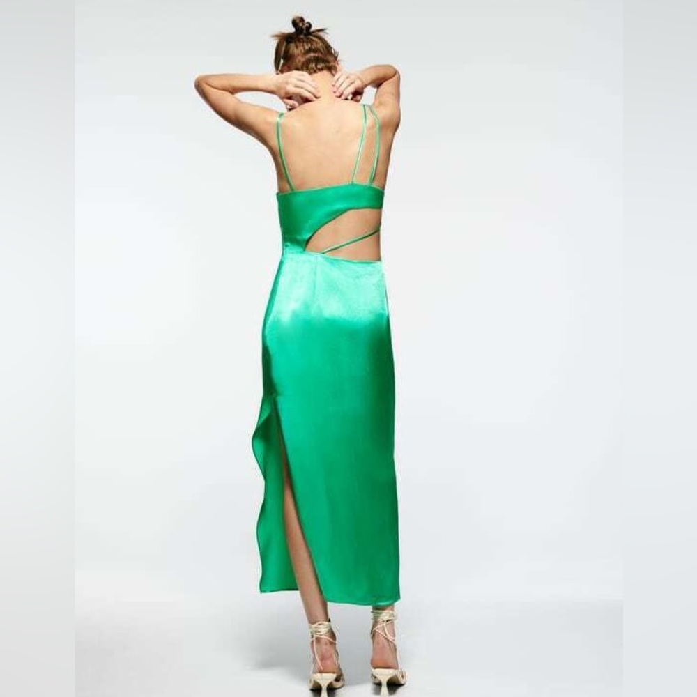 Zara, green dress